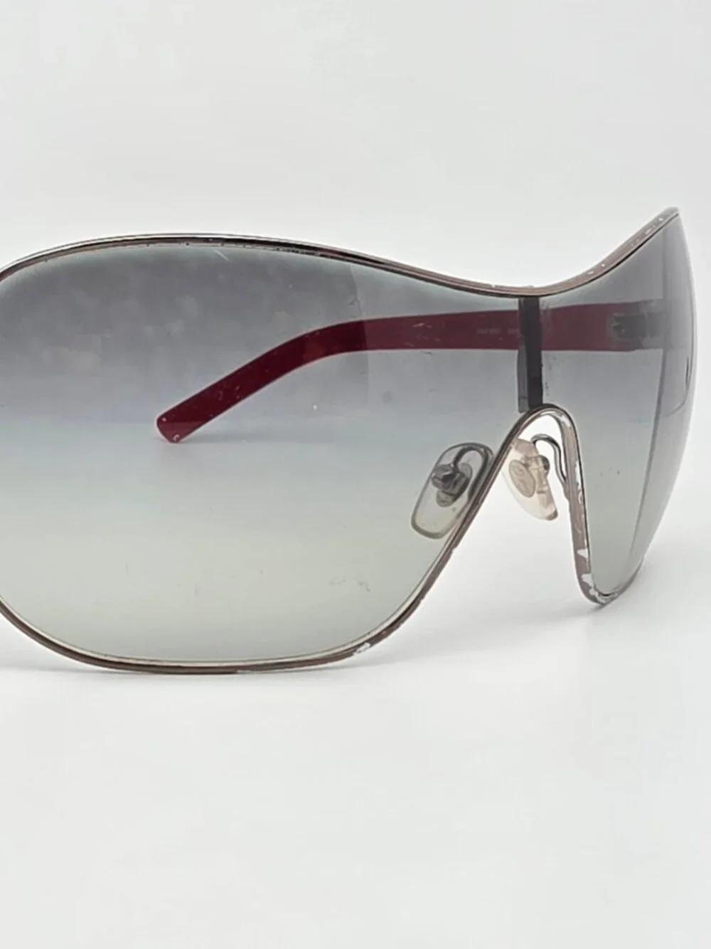 Dolce & Gabbana D&G6053 328/8G Gunmetal Plaid Frame Grey Lens Shield Sunglasses